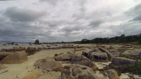 Sea, sand and clouds Stock Footage 106690041