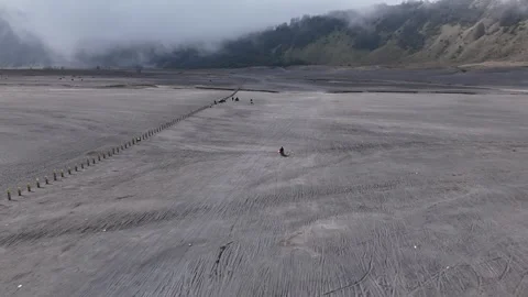 Sea of Sand Plain at Mount Bromo East Java Indonesia Video stock 344893188