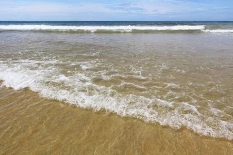 Sea sand wave,blue sky Stock Photos