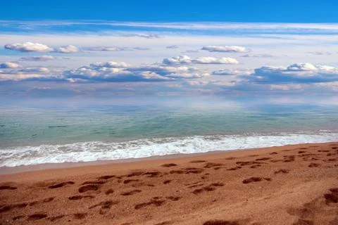 Sea sandy beach Stock Photos