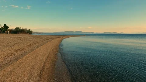 Sea scenic sunset time, shot in Greece Stock Footage 155465552