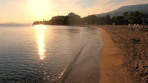 Sea scenic sunset time, shot in Greece Stock Footage 155465634