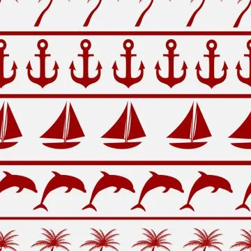 Sea seamless pattern background vector ilustration Stock Illustration