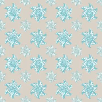 Sea seamless pattern blue background Stock Illustration