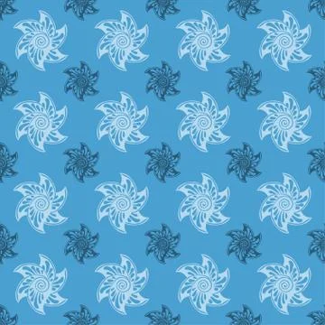 Sea seamless pattern blue background 스톡 일러스트