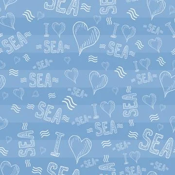 Sea seamless pattern Stock Illustration