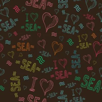 Sea seamless pattern Stock Illustration