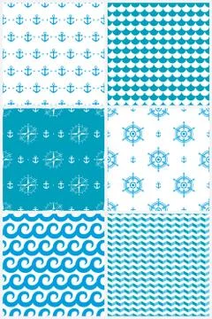 Sea seamless pattern Illustrazione stock