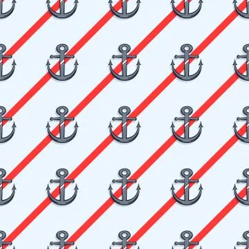 Sea Seamless Pattern With Stripes Stock Illustration