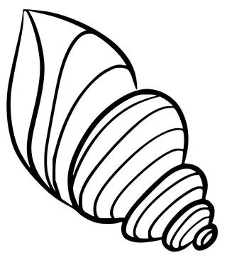 Sea shell black silhouette vector icon beach graphic element. Illustrazione stock