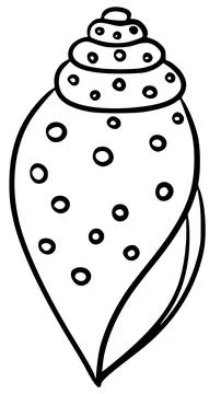 Sea shell black silhouette vector icon beach graphic element. Stock Illustration