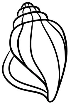 Sea shell black silhouette vector icon beach graphic element. Stock Illustration