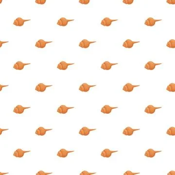 Sea shell conch repeating pattern white background イラスト素材