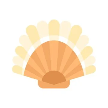 Sea shell flat clipart vector illustration Illustrazione stock