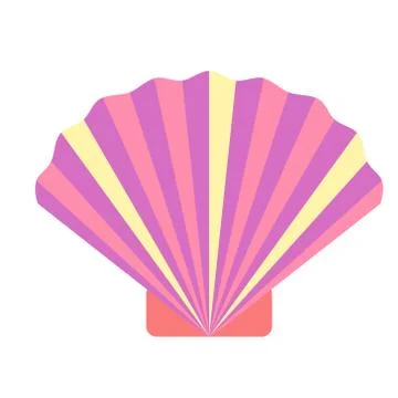 Sea shell flat illustration Illustrazione stock