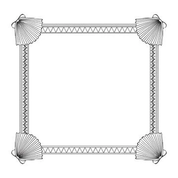 Sea shell frame Sea shell frame in black and white Copyright: xZoonar.com/... Stock Photos