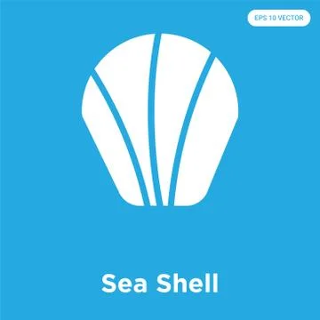 Sea Shell icon isolated on blue background Illustrazione stock gratuita