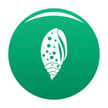 Sea shell icon vector green Stock Illustration