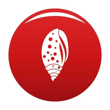 Sea shell icon vector red Illustrazione stock