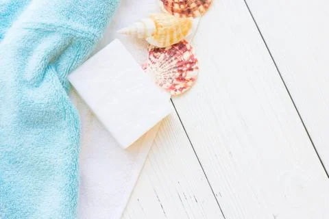 Sea shell spa concept Stock Photos