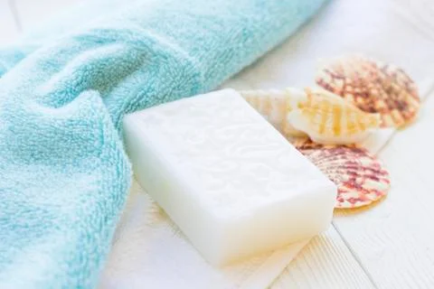 Sea shell spa concept Stock Photos