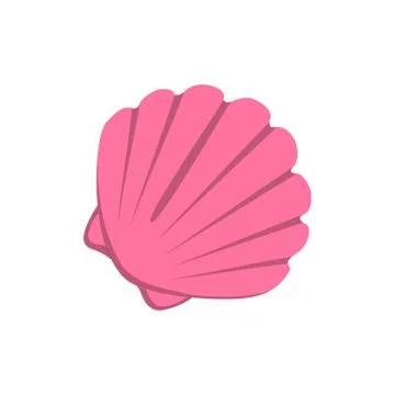Sea shell for summer design elements. Trendy flat style for graphic design, web Stock Illustration
