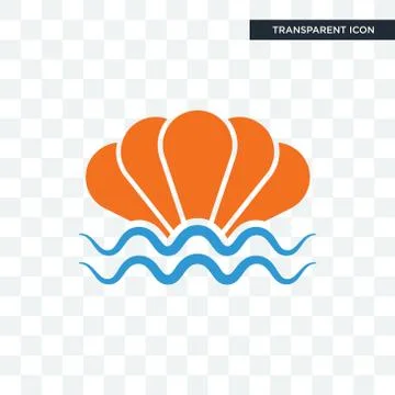 Sea shell vector icon isolated on transparent background, sea shell logo desi 스톡 일러스트