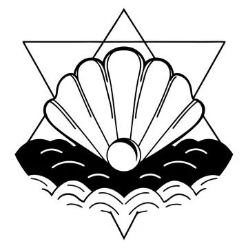 Sea-shell-vector-illustration-flat-ocean-design-(1) Stock Illustration