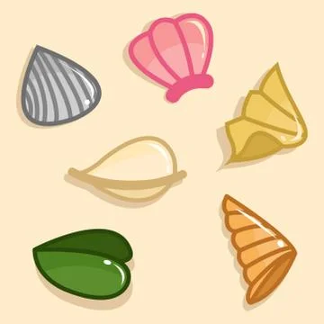 Sea Shell Vector Set Illustration 스톡 일러스트
