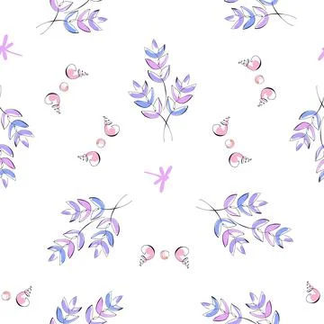 Sea shells doodles handdrawn pattern Stockillustratie