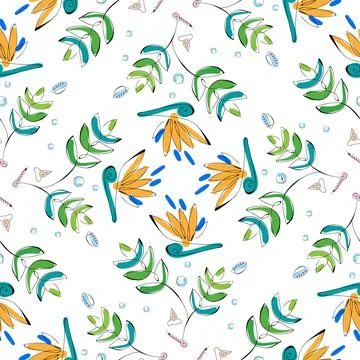 Sea shells doodles handdrawn pattern 스톡 일러스트