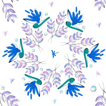 Sea shells doodles handdrawn pattern Stockillustratie