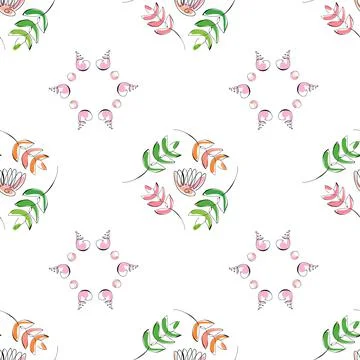 Sea shells doodles handdrawn pattern Illustrazione stock