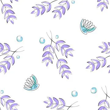 Sea shells doodles handdrawn pattern Illustrazione stock