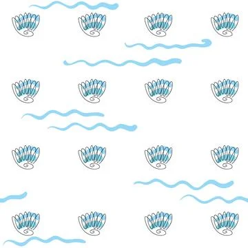 Sea shells doodles 스톡 일러스트