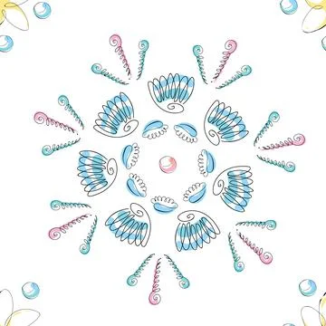 Sea shells doodles 스톡 일러스트