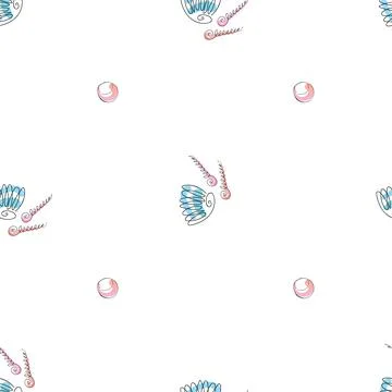 Sea shells doodles 스톡 일러스트