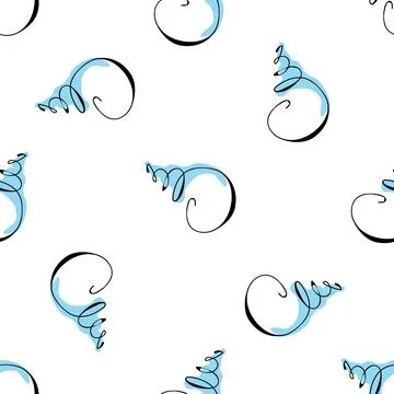 Sea shells doodles 스톡 일러스트