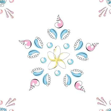 Sea shells doodles 스톡 일러스트
