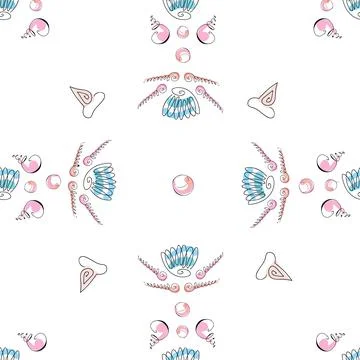 Sea shells doodles 스톡 일러스트