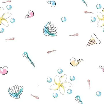 Sea shells doodles Illustrazione stock