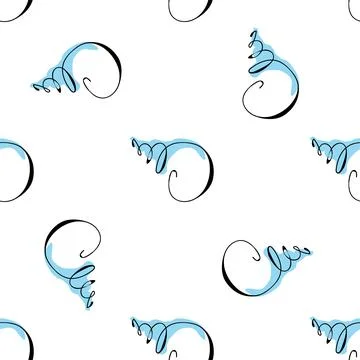 Sea shells doodles Illustrazione stock
