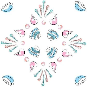 Sea shells doodles 스톡 일러스트