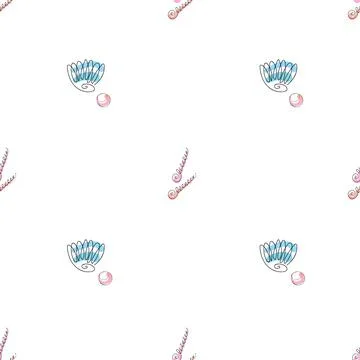 Sea shells doodles Illustrazione stock
