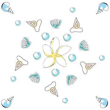Sea shells doodles Illustrazione stock