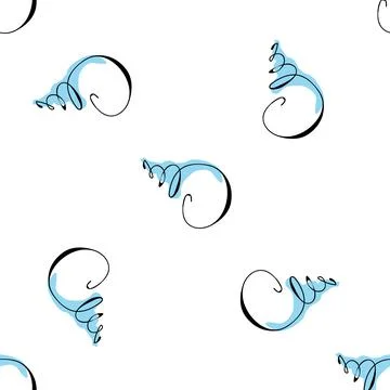 Sea shells doodles 스톡 일러스트