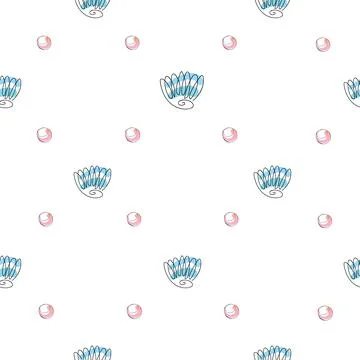 Sea shells doodles 스톡 일러스트