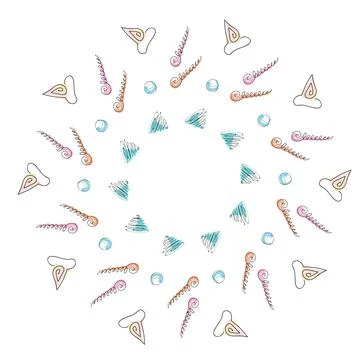 Sea shells doodles 스톡 일러스트