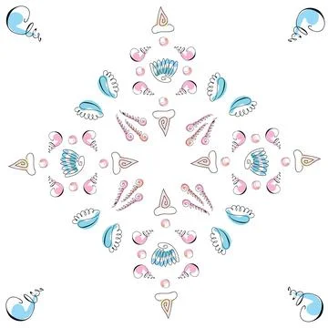 Sea shells doodles 스톡 일러스트