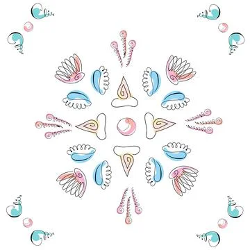 Sea shells doodles 스톡 일러스트